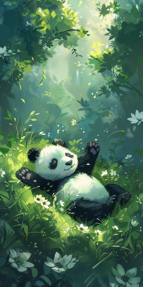 Green Panda Wallpaper, Cute Wallpapers Aesthetic Pastel Dark, Animal Wallpaper Aesthetic, Windows Xp Wallpaper, Paintings Nature, Phone Wallpaper Pastel, Aesthetic Covers, Aesthetic Views, Puffy Clouds