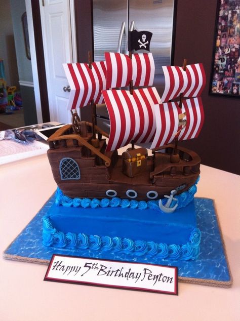 Pirate Boat Cake, Ship Birthday Cake, Pirate Ship Cake, Pirate Cakes, Pirate Birthday Cake, Pirate Ship Cakes, Ship Cake, Ship Sails, Nurse Cake