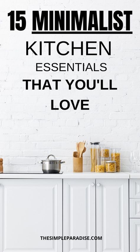 Check out these helpful minimalist kitchen essentials that keep your kitchen organized and simplified! Minimalist Kitchen Organization, Minimalist Cabinets, Organize Products, Minimalist Lifestyle Simple Living, Minimalist Kitchen Cabinets, Minimalist Kitchen Essentials, Minimalist Lifestyle Inspiration, Decluttering Inspiration, Declutter Kitchen