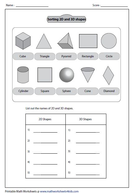 2d Shapes Worksheets Grade 3 Sorting 2d And 3d Shapes, 2d And 3d Shapes Worksheet, 2d Shapes Worksheet, 3d Shapes Kindergarten, Kindergarten Geometry, Worksheets 2nd Grade, 3d Shapes Worksheets, Shapes Worksheet Kindergarten, Shapes Kindergarten