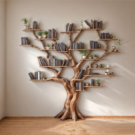 If you don't read books and don't care about the bookshelves don't be too quick to close this article. Just think about it. What impression does a room full of books make? That's right! It will immediately make you look smarter! And where do you put books? Exactly, bookshelf! That's why we made this list of the most creative designs out there. Which one would you put at your house? Shelf On Wall, Unusual Bookshelf, Room Full Of Books, Bookshelf Tree, Bookshelf Designs, Family Tree Wall Decor, Modern Dressing Table Designs, Driftwood Art Sculpture, Cafe Interiors