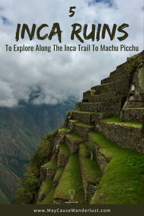 Get inspired about the Inca Trail in Peru with this photo tour of five stunning Inca Ruins along the Inca Trail to Machu Picchu. #incaruins #incas Inca Ruins, Inca Trail, Inca Empire, Lake Titicaca, Inca Trails, Peru Travel, Seven Wonders, South America Travel, Ancient Ruins