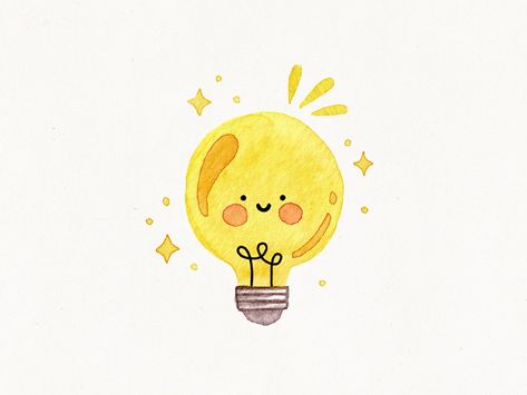 cute lightbulb by Minna So on Dribbble Cute Lightbulb Drawing, Cute Lightbulb, Light Bulb Logo, Light Bulb Drawing, Light Bulb Art, Photography Studio Design, Floral Logo, Cute Kawaii Drawings, Cute Aesthetic