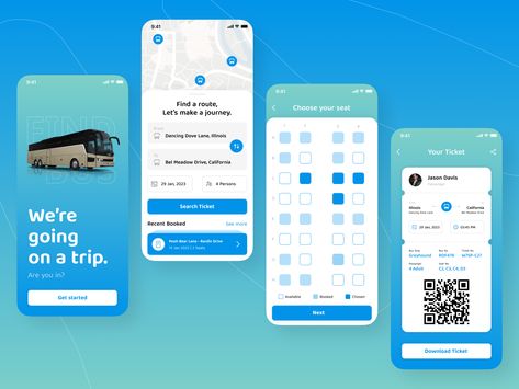 bus ticket booking app Bus Ticket Design, Flight Booking App, Bus App, Login Page Design, Hotel Booking App, App Home Screen, App Inspiration, Interactive Web Design, Bus Ticket