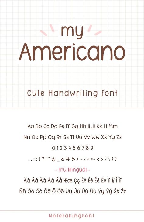 My Americano : Neat Handwriting font for GoodNotes | My Americano - Stylish handwriting font for GoodNotes with over 100 glyphs. Perfect for journaling, planning, and Neat Handwriting Fonts, Bullet Journal Fonts Alphabet, Aesthetic Fonts Handwriting, Handwriting Fonts Alphabet, Cute Fonts Handwriting, Goodnotes Fonts, Goodnotes Cute, Alphabet Fonts Handwriting, Ipad Cute