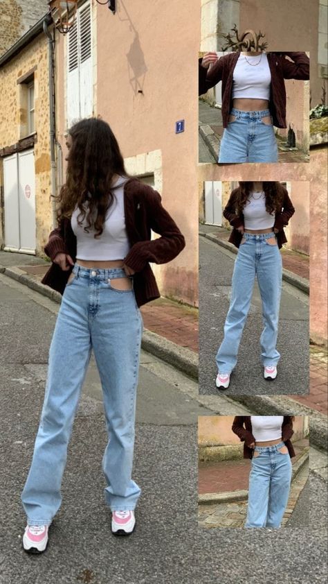 Poses With Crop Top, Jeans Outfit Photo Poses, Jean And Crop Top Outfit, How To Dress Aesthetic, Jeans Poses For Women, Poses In Jeans Top, Jeans Poses Picture Ideas, Jeans Photoshoot Ideas, Pose Mode