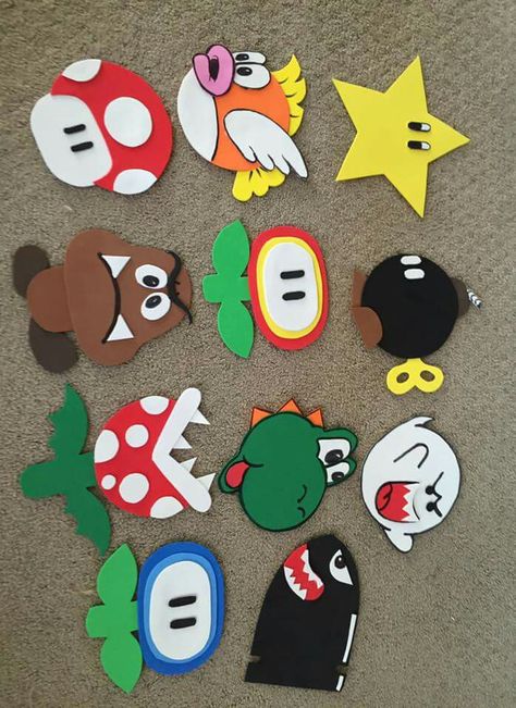 Mario Kart Classroom Door, Mario Kart Door Decs, Super Mario Brothers Classroom Theme, Mario Hallway Decorations, Super Mario Hallway Decor, Mario School Decorations, Easy Mario Crafts, Mario Diy Crafts, Mario Door Decorations