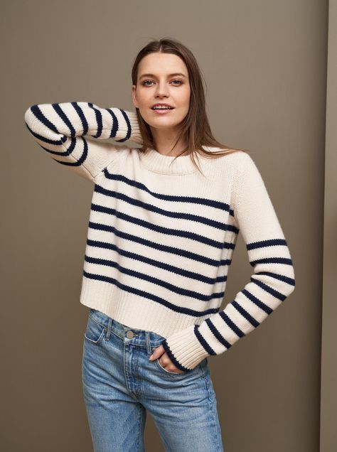 Cream And Black Striped Sweater, Plain Black Sweatshirt, Marin Sweater, 2022 Capsule Wardrobe, Life With Jazz, French Minimalist, Charcoal Sweater, Elevated Casual, Light Grey Sweater