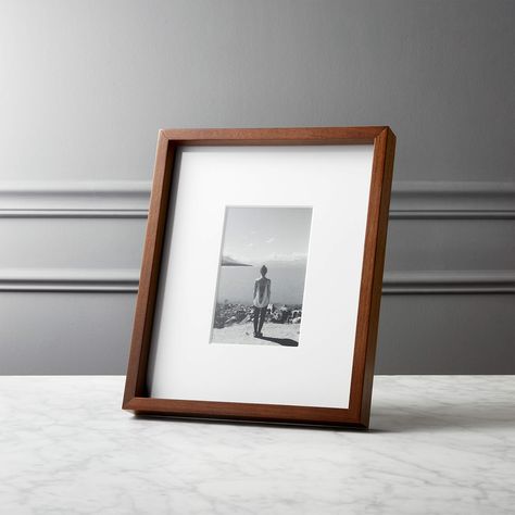 Gallery Walnut Frame with White Mat 4x6 + Reviews | CB2 Gold Gallery Wall, 11x14 Picture Frame, Unique Picture Frames, Picture Frame Gallery, Modern Picture Frames, 8x10 Picture Frames, Mirrored Picture Frames, Modern Gallery Wall, Gallery Wall Frames