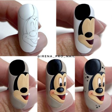 Cartoon Nail Designs, Feather Nail Art, Fruit Nail Designs, Disney Nail Designs, Mickey Mouse Nails, Disney Inspired Nails, Minnie Mouse Nails, Quick Nail Art, Mickey Nails