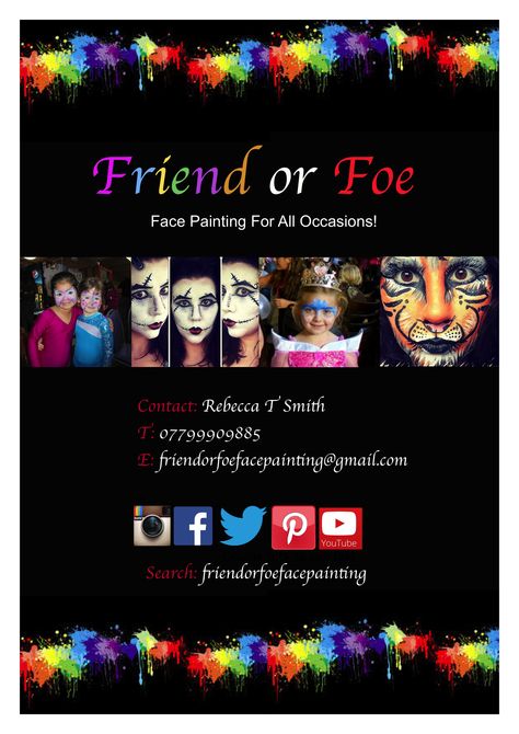 Our New Flyers! So pleased with these!?!? Anyone need their face painted? =] Flyers Ideas, New Flyer, Event Poster Design, Event Poster, Face Painting, New Friends, Face And Body, Face Paint, Body Art