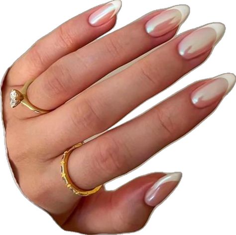 Spice Nails, Aurora Nails, Unicorn Nails, Minimalist Nail Art, Chrome Powder, French Nail Designs, White Nail Designs, Nail Length, Minimalist Nails