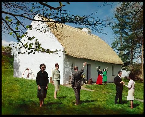 Irish Thatched Cottage, Bunratty, Co. Clare, Ireland photograph by E. Ludwig. To mark St Patrick’s Day, the Photographers’ Gallery in London is releasing newly restored pictures of rural Ireland in the 1950s and 1960s by a pioneer of British and Irish postcard art, John Hinde 1970s Ireland, Irish Images, 1950s Ireland, Irish Fishing Village, County Clare Ireland, The Troubles Northern Ireland, Ireland Cottage, Grafton Street, County Clare