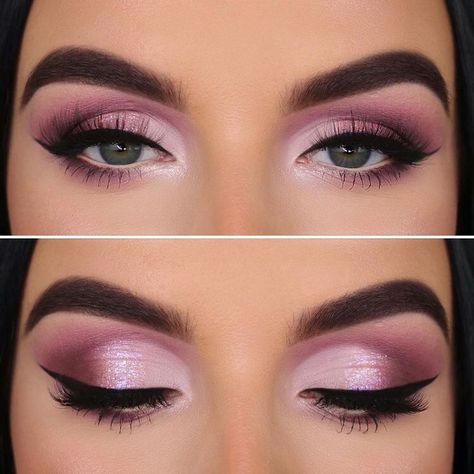 Rosa Make-up, Mini Products, Glam Eye Makeup, Dramatic Eye Makeup, Smokey Eye For Brown Eyes, Mini Tutorial, Valentines Day Makeup, Makeup Tutorial Eyeshadow, Purple Makeup