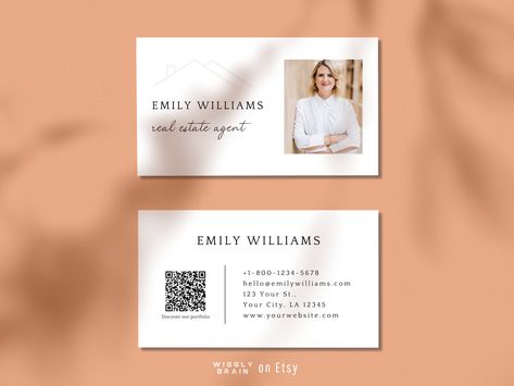 Real Estate Business Card, Realtor Business Card Ideas, Real Estate Agent Business Cards, Realtor Cards, Realtor Business Cards, Inmobiliaria Ideas, Qr Code Business Card, Contact Card, Real Estate Business Cards