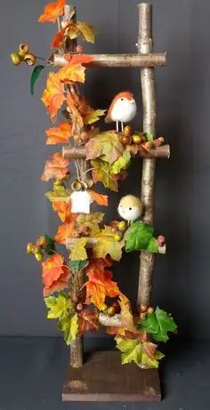 40+ Fall Decorating Ideas for a Cozy Autumn Season - Dengarden Autumn Leaves Craft Decor, Autumn Craft Decoration, Autumn Tree Decor, Dekoratívne Vence, Fall Decor Diy Crafts, Decoration Vitrine, Fall Arts And Crafts, Fall Outdoor Decor, Fall Halloween Crafts