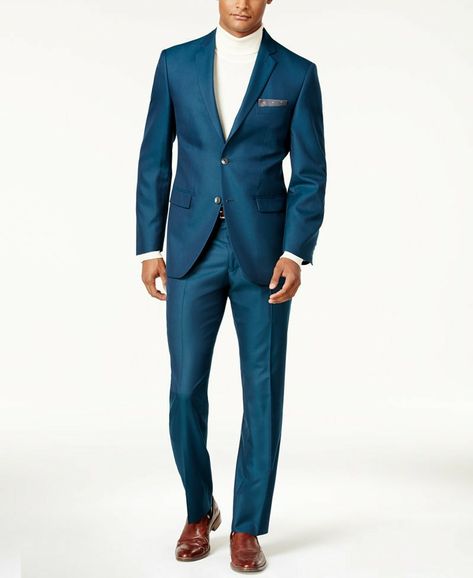 Teal Blue Suit Men, Teal Blue Suit, James Bond Suit, Bond Suits, Teal Suit, Mens Tailored Suits, Suit Combinations, Blazer Outfits Men, Mens Wedding Attire