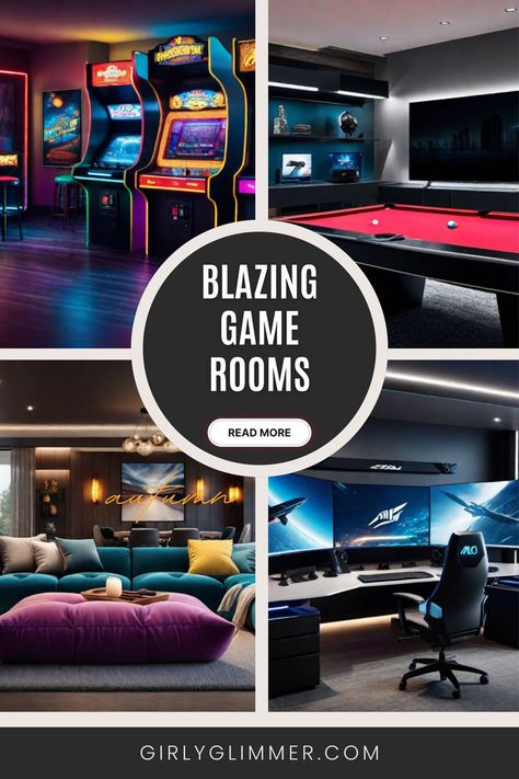 Level up your leisure time with these scorching game room designs! From arcade classics to modern setups, ignite your entertainment experience. #GameRoomIdeas #EntertainmentSpace #GamingSetup #HomeDecor #FunSpaces Room Ideas Girly, Game Room Designs, Gaming Arcade, Game Room Ideas, Game Rooms, Arcade Machine, Game Room Design, Entertainment Space, Neon Lights