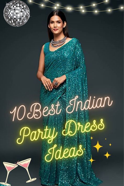 Are you looking out for the perfect attire for your friend's wedding party or the evening reception of your cousin's wedding function? Well, we have sorted it all. We have selected some of the best Indian party wear dresses that you can wear on any grand occasion. Not just that, we have also picked up some of the best accessories that would go perfectly well with each of the outfits. So check out the latest ideas now! #bestindianpartyweardresses #indianpartyweardress #indianethnicdress Cocktail Party Outfit Indian, Party Outfit Indian, Cocktail Dress Indian Wedding, Party Wear Dress Ideas, Indian Wedding Outfits Guest, Indian Reception Outfit, Day Wedding Outfit, Indian Party Wear Dresses, Engagement Party Outfit