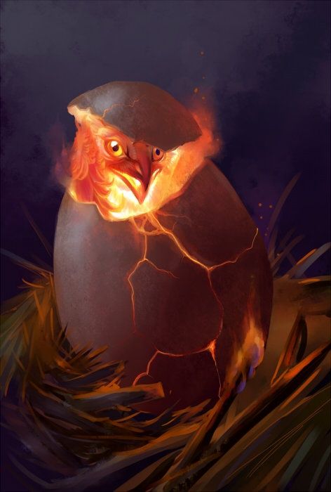 [Fantasy art] phoenix egg by benu at Epilogue Phoenix Art, Mythical Animal, Phoenix Bird, Fire Bird, Mythological Creatures, Mystical Creatures, Arte Fantasy, 판타지 아트, An Egg