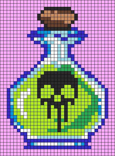 Alpha pattern #129204 | BraceletBook Potion Cross Stitch Pattern, Cool Embroidery Patterns, Monster High Alpha Pattern, Witch Cross Stitch Patterns Free, Witch Perler Bead Patterns, Spooky Cross Stitch Pattern Free, Pixel Patterns Crochet, Witchy Pixel Art Grid, Pixel Art Ideas Halloween