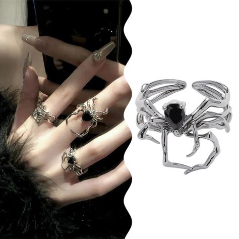 Just found this amazing item on AliExpress. Check it out! $0.58 | Electroplating Black Heart Spider Web Opening Finger Rings Irregular Halloween Punk Gothic Ring Unisex Party Jewelry Gifts Heart Spider Web, Heart Spider, Gothic Ring, Gothic Rings, Rings Jewelry Fashion, Finger Rings, Party Jewelry, Black Heart, Spider Web