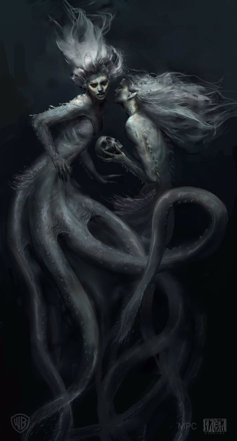 Siren Mythology Dark Mermaid, Mermaid Mythical Creatures, Creepy Siren Art, Mermaid Siren Fantasy Art, Accurate Mermaids, Siren Art Dark Beautiful, Siren Fantasy Art Dark Mermaid, Mythical Creatures Water, Scary Siren Art