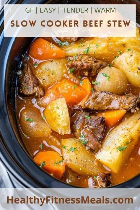 This easy and simple slow cooker beef stew is so tasty and delicious! Warm, savory, rich, and tender, this Crockpot recipe is the best! Noodles Crockpot, Beef And Noodles Crockpot, Slow Cooker Beef Stew Easy, Beef Cubes, Slow Cooker Recipes Beef Stew, Crockpot Recipes Ground Beef, Beef Stew Recipes, Chicken Breast In Air Fryer, Crockpot Recipes Chicken