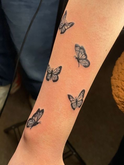 Wraparound Arm Tattoos For Women, Butterfly Sleeves Tattoo, Butterflies Wrist Tattoo, Small Butterfly Hand Tattoo, Butterfly Tattoo On Arm Sleeve, Butterflies Tattoo Arm, Butterfly Tattoo Arm Sleeve, 3 Butterfly Tattoo On Arm, Tattoo Ideas Butterfly Arm