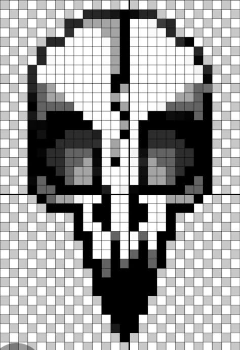 Pixel Goth Art, Skull Perler Bead Patterns, Spooky Perler Bead Patterns, Perler Bead Skull, Goth Perler Bead Patterns, Witchy Perler Bead Patterns, Emo Perler Beads, Scary Pixel Art, Gothic Pixel Art