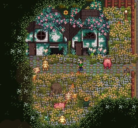 Stardew Valley Fairycore, Stardew Valley Aesthetic Farm, Stardew Valley Aesthetic, Valley Aesthetic, Aesthetic Farm, Stardew Valley Layout, Valley Game, Stardew Valley, City Photo