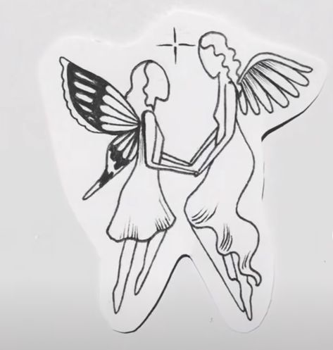 Mother Daughter Angel Tattoos, Maching Tattoos Mother Daughter, Angel Mom Tattoo, Mom Matching Tattoos, Grandma Deb, Mum And Daughter Tattoo, Maching Tattoos, Angel Mom, Future Tattoo Ideas