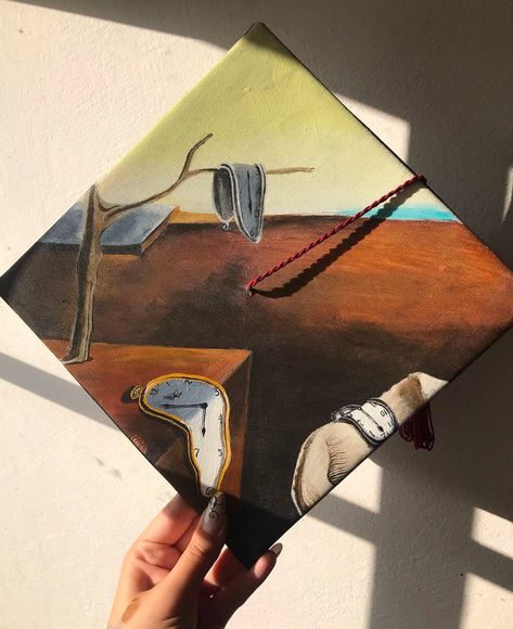 #persistence #graduation #graduationcapdesigns #painting #paintingartideas #aesthetic Art Graduation Cap, The Persistence Of Memory, Grad Caps, Grad Cap, Graduation Cap, College Graduation, Art History, Art Ideas, History