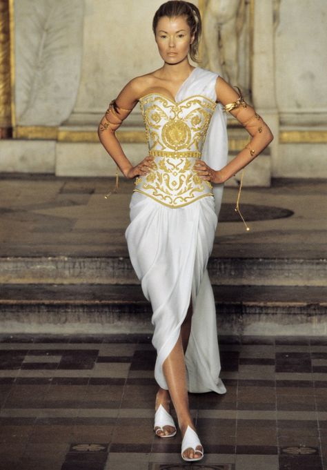 Givenchy Spring 1997 Couture Collection | Vogue Kourtney Wedding, Regal Clothes, Gods Mythology, Givenchy Haute Couture, Egyptian Fashion, Givenchy Couture, Old Runway, Runway Fashion Couture, 90s Runway