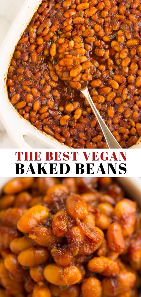 Vegan Baked Beans, Baked Beans Vegan, Canned Baked Beans, Easy Baked Beans, Vegan Baked, Baked Bean Recipes, Vegan Bbq, Vegan Side Dishes, Vegan Beans