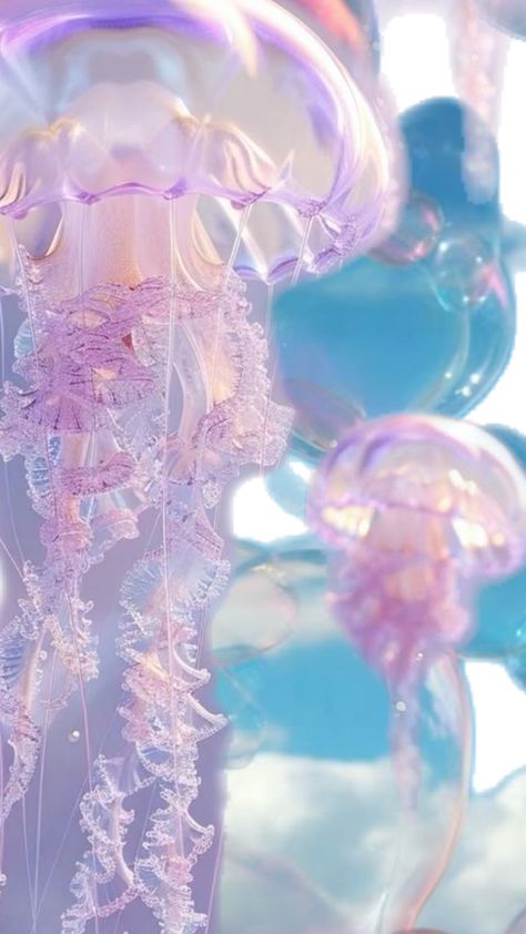 Pink Jellyfish Aesthetic, Pink Ocean Aesthetic, Shimmering Makeup, Pink Jellyfish Wallpaper, B&m Wallpaper, Jellyfish Aesthetic, Jellyfish Pictures, Jellyfish Wallpaper, Pink Jellyfish