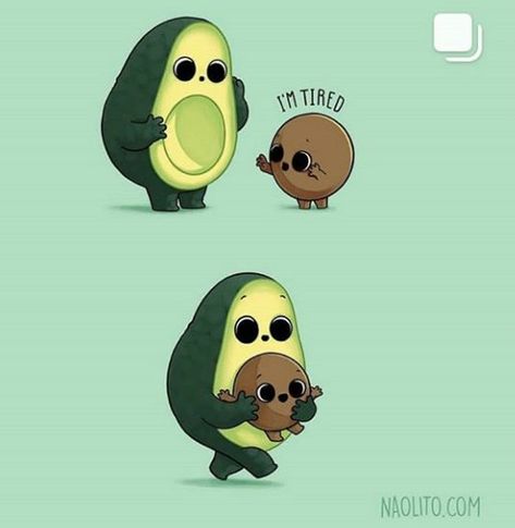 Avocado Accessories, Avocado Stuff, Hug Cartoon, Fun Puns, Avocado Cartoon, Food Pun, Cute Reptiles, Cute Puns, Cute Jokes