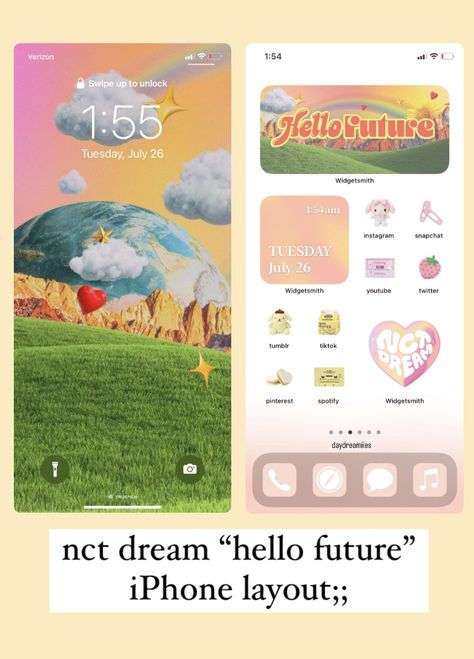 Nct Dream Iphone Layout, Nct No Face Wallpaper, Nct Iphone Layout, Nct Ios Layout, Nct Ios 16, Nct Phone Layout, Nct Dream Hello Future Wallpaper, Hello Future Nct Dream, Sanrio Heart