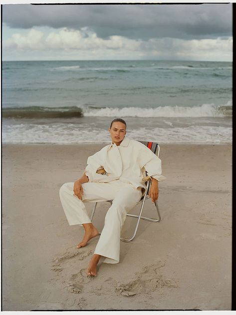 Birgit Kos Models CLOSED Summer 2023 Collection Chair In Water Photoshoot, Linen Editorial, Beach Editorial Photoshoot, Sea Editorial, Beach Fashion Shoot, Beach Fashion Editorial, Birgit Kos, Beach Editorial, Ocean Eyes