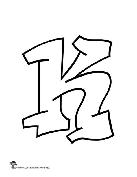 Graffiti Capital Letter K K Graffiti Letters, Graffiti Bubble Letters Alphabet, Bubble Letter K, Graffiti Bubble Letters, Cool Fonts Alphabet, Bubble Letters Alphabet, Graffiti Alphabet Styles, Graffiti Lettering Alphabet, Graffiti Letters