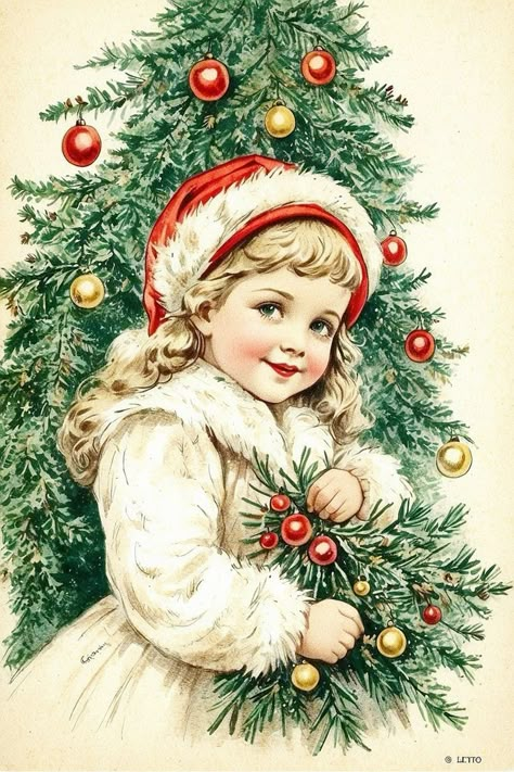 Retro Christmas Images, Free Christmas Printables Vintage, Jackie Wyers, Vintage Christmas Pictures, Victorian Christmas Cards, Images Noêl Vintages, Vintage Christmas Postcards, Vintage Christmas Photos, Merry Christmas Family