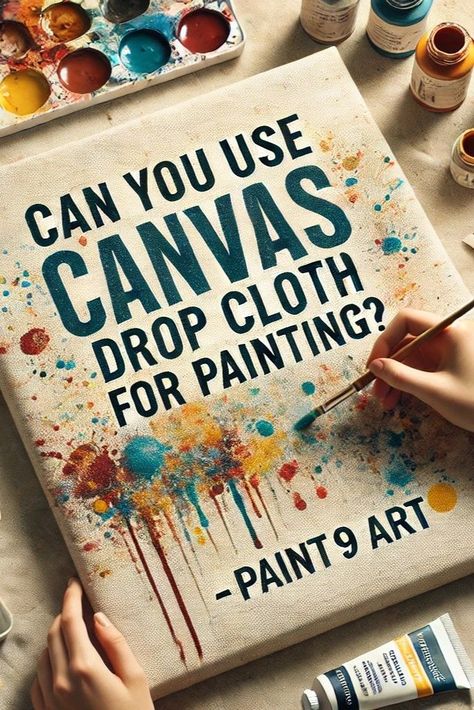 A canvas drop cloth being used for a vibrant painting, discussing whether drop cloths can serve as an alternative to traditional canvases. Painting On Canvas Drop Cloth, Painting On Drop Cloth, Canvas Background Ideas, Painting On Burlap, Burlap Canvas Art, Painters Cloth, Create Budget, Photo Crafts, Canvas Drop Cloths