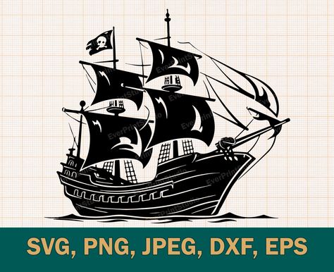 Boat Clipart, Ship Silhouette, Boat Silhouette, Pirate Boats, Ghost Ship, Pirate Theme, Pirate Ship, Silhouette Machine, Screen Savers