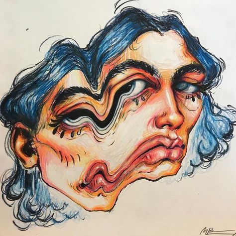 Malena on Instagram: “Distorted gaze” Distortion Art, Prismacolor Pencils, Arte Inspo, Arte Sketchbook, Wow Art, A Level Art, Ap Art, Dope Art, Pencil Portrait