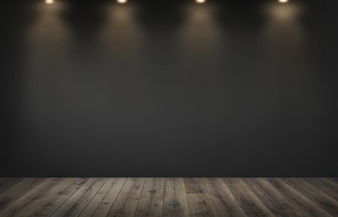 Black wall with a row of spotlights in a... | Premium Photo #Freepik #photo #background #texture #house #building Distant Relationship, Episode Backgrounds, Black Room, Empty Room, Black Wall, Black Walls, Green Wall, Vector Photo, Premium Photo