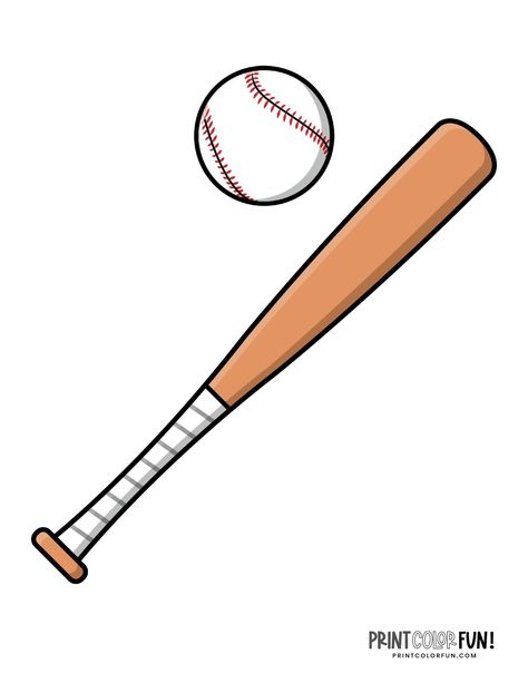 Baseball Cartoon Drawing, How To Draw A Baseball Bat, Baseball Bat Drawing, Baseball Drawing, Baseball Printables, Baseball Things, Baseball Drawings, Helmet Drawing, Bat Coloring Pages