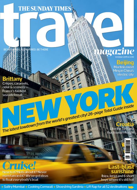 October 2015 cover Landscape Magazine Cover, City Magazine Cover, Travel Magazine Cover Design, New York Times Magazine Cover, Travel Magazine Cover, Top Reference, Tourism Magazine, Trip Poster, Catalog Cover Design