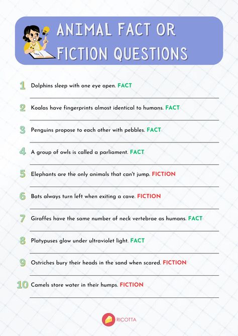 85+ Fact or Fiction Questions to Spice Up Game Night Fact Or Fiction Questions, Book Trivia Questions, First Grade Trivia Questions, Fun Trivia Questions And Answers For Teens, Trivia Night Questions And Answers, Fun Question Games, Animal Trivia Questions And Answers, Team Huddle, Question Games