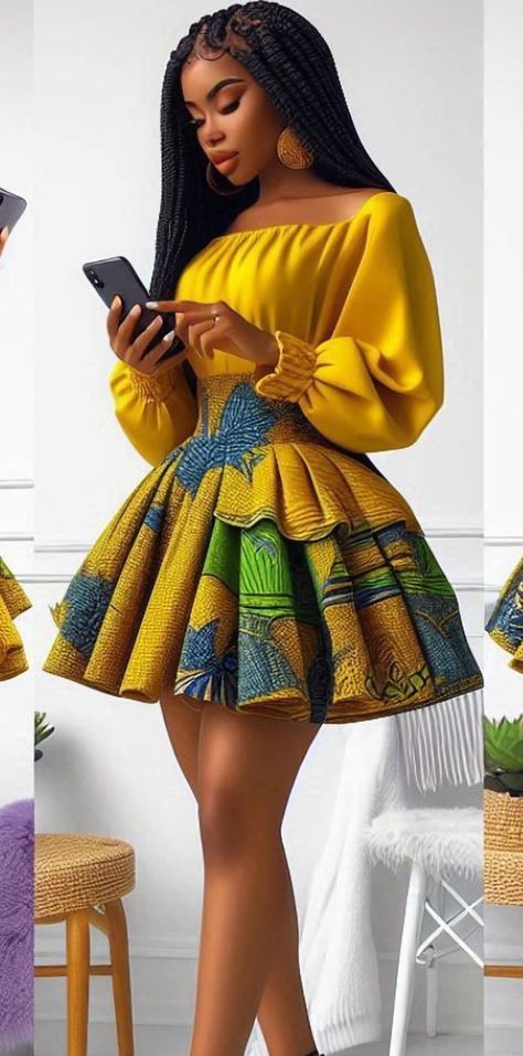 Credit: Folah Signature Casual African Dresses, Casual Traditional Outfits, Simple African Print Dress, Liputa Dress, Short African Dresses Classy, Chitenge Outfits, Classy Short Dresses, Nigerian Outfits, Modest Dresses Fashion