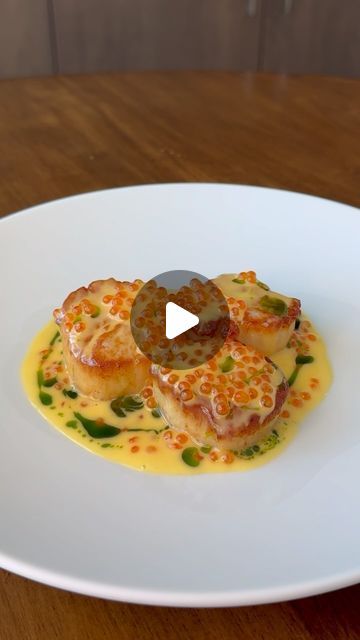 6.2K views · 1K likes | Alex Trim on Instagram: "Scallops with @rarechampagne_official   Accompanied by gorgeous smoked trout roe from @shoprareteacellar  Knife by @kikuichi.cutlery   Cookware by @mauviel.1830.usa   Plateware by @cataloniaplates   Stove by @subzeroandwolf   #food #foodie #foodies #scallop #scallops #champagne #champagnelover #champagnelifestyle #elegant #luxury #luxurious #privatechef #finedininig #michelin #star #homecooking #recipe #recipes #receta #comida #cocina #delicious #reel #reels #easyrecipe #easyrecipe #easyrecipes" Fine Dining Entree Ideas, Bacon Wrap Scallops, Elegant Seafood Dinner Party, Scalloped Recipes, Scallop Sushi, Fine Dining Starters, Rachel Khoo Recipes, Mauviel 1830, Champagne Sauce